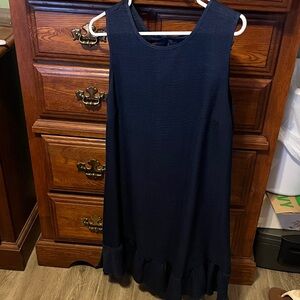 SHEIN Navy Midi Dress with Ruffle Hem